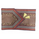Indian Silk Table Runner with 6 Placemats & 6 Coaster in Brown Color Size 16x62